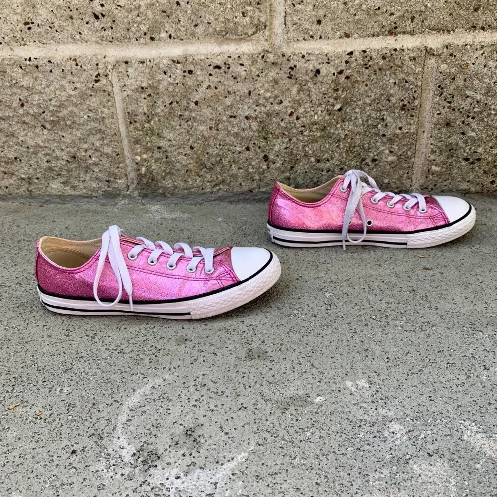 CONVERSE Pink Glitter Sneakers Girls 4.5 EU 37 Chuck Taylor All Star Shoe Shoe